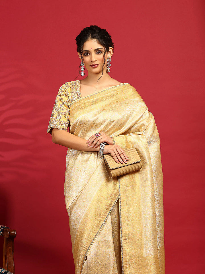 Embroidered Dola Silk Saree