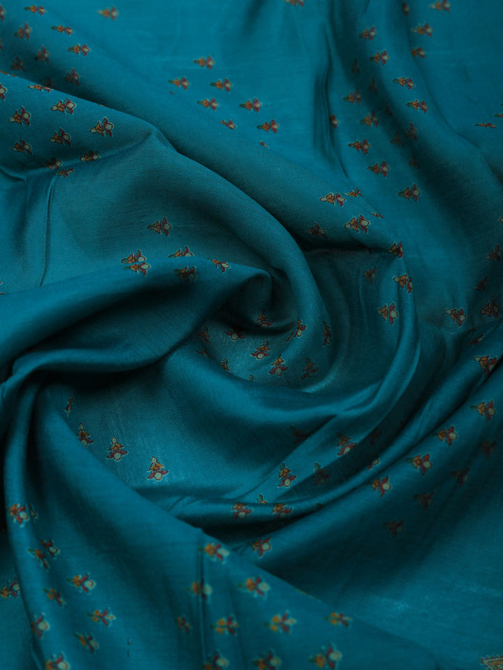Printed Cotton Blend Unstitched Suit With Pant &amp; Dupatta