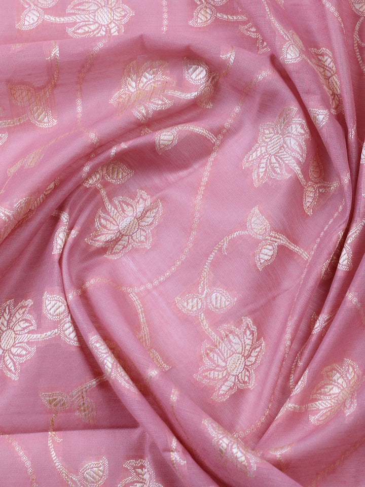 Woven Design Chanderi Unstitched Suit With Pant &amp; Dupatta