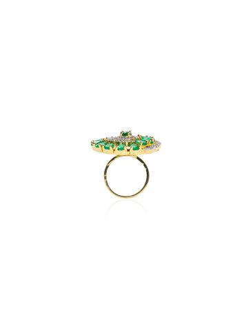 Emerald Gold-plated Statement Ring