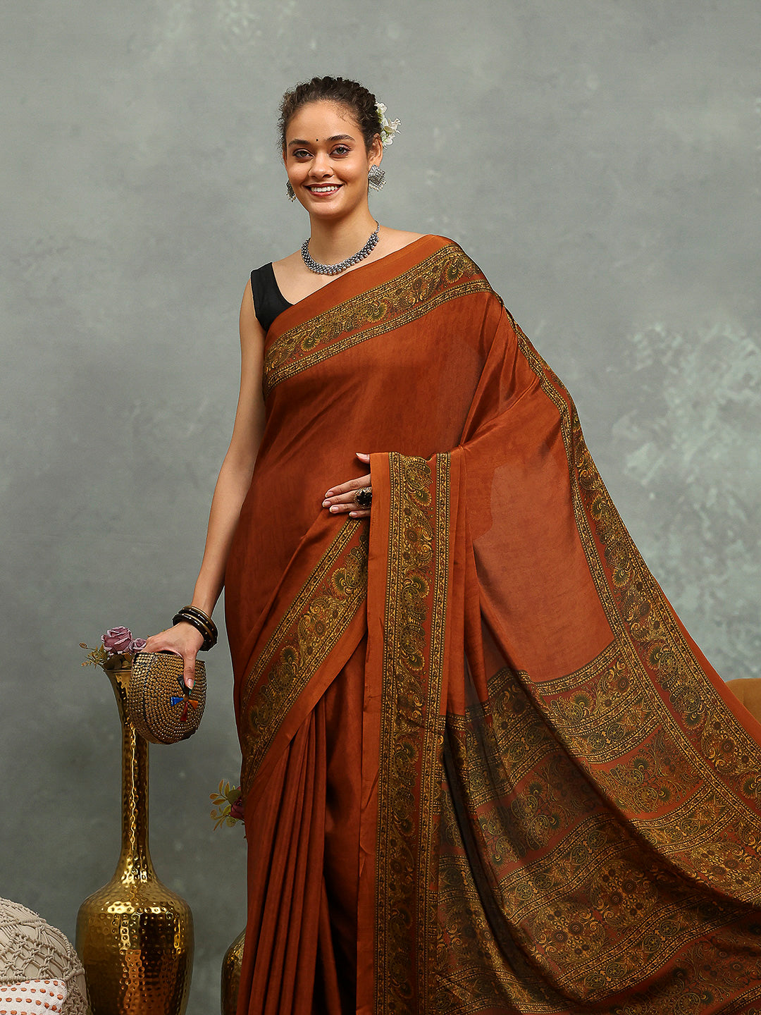 Digital Printed Crepe Saree