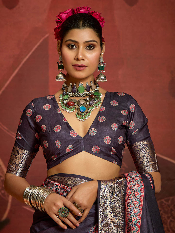 Zari Border Art Silk Saree