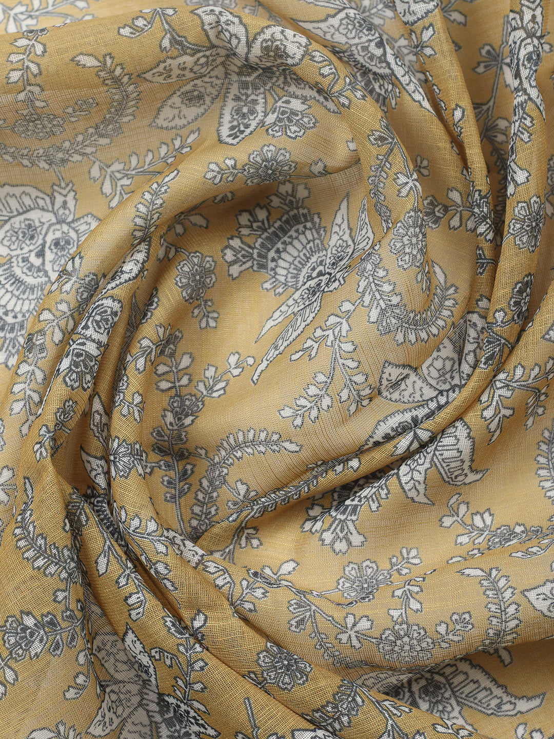 Embroidered Cotton Blend Unstitched Suit With Pant &amp; Dupatta