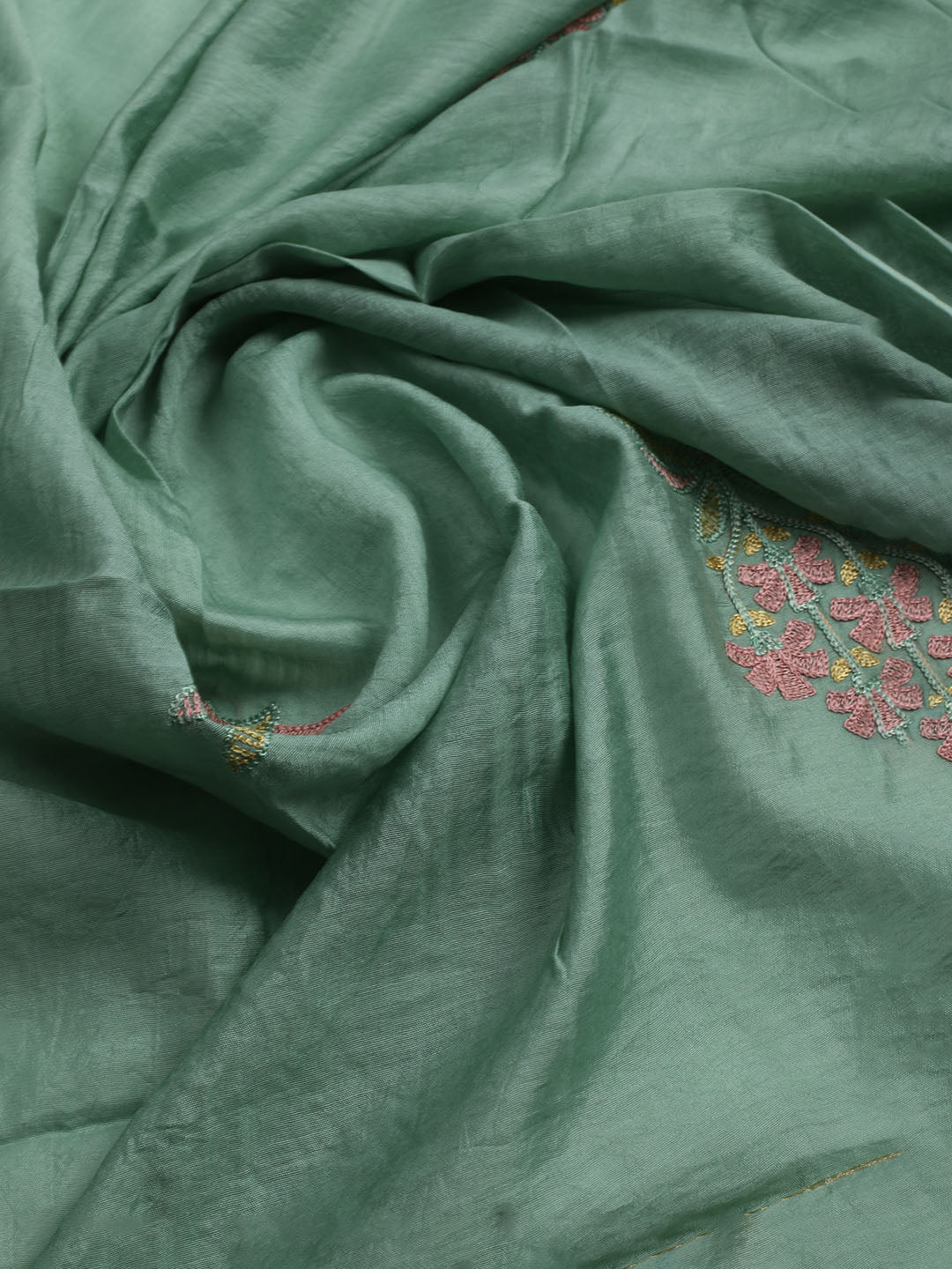 Embroidered Cotton Unstitched Suit With Dupatta