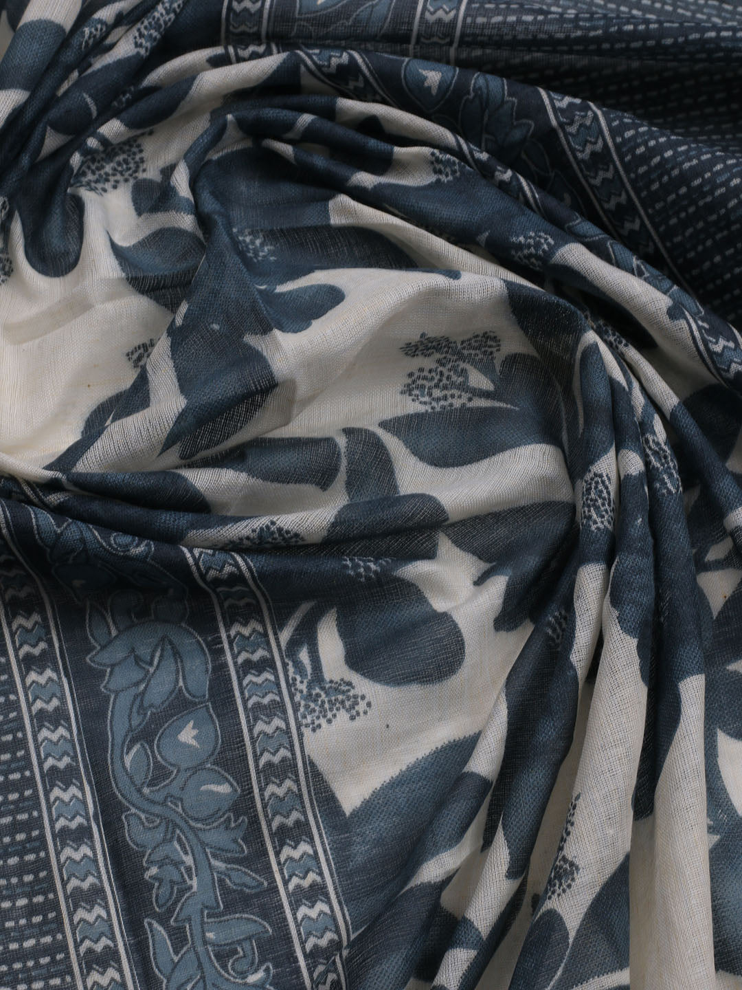 Printed Cotton Blend Unstitched Suit With Dupatta
