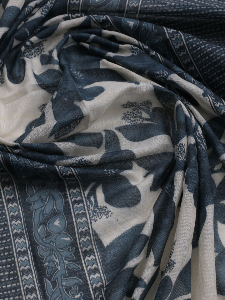 Printed Cotton Blend Unstitched Suit With Dupatta