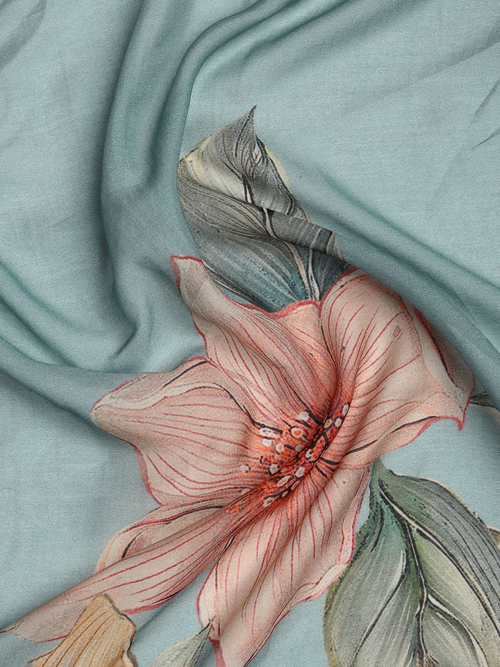 Printed Muslin Unstitched Suit With Dupatta