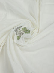 Embroidered Chanderi Unstitched Suit With Pant & Dupatta