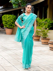 Sequence Embroidery Tissue Saree