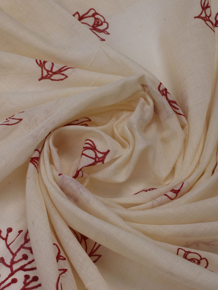 Neck Embroidered Cotton Blend Unstitched Suit With Dupatta
