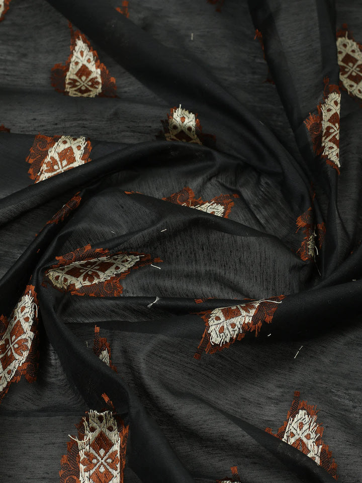 Woven Design Chanderi Unstitched Suit With Pant &amp; Dupatta