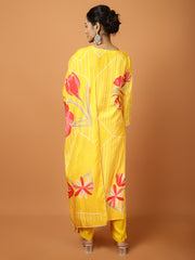 Printed Muslin Kurta With Pants & Dupatta