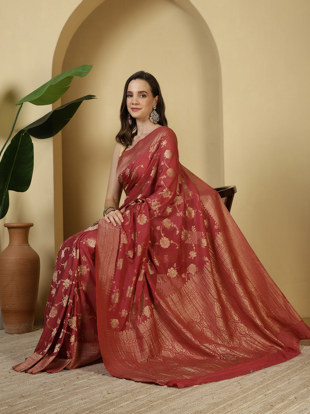 Zari Jaal Georgette Saree