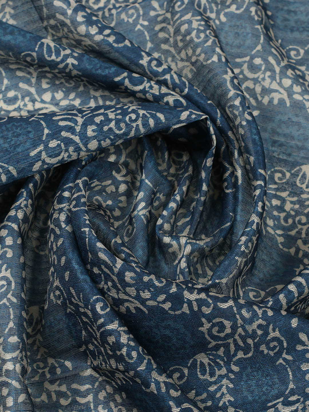 Printed Chanderi Unstitched Suit With Pant &amp; Dupatta