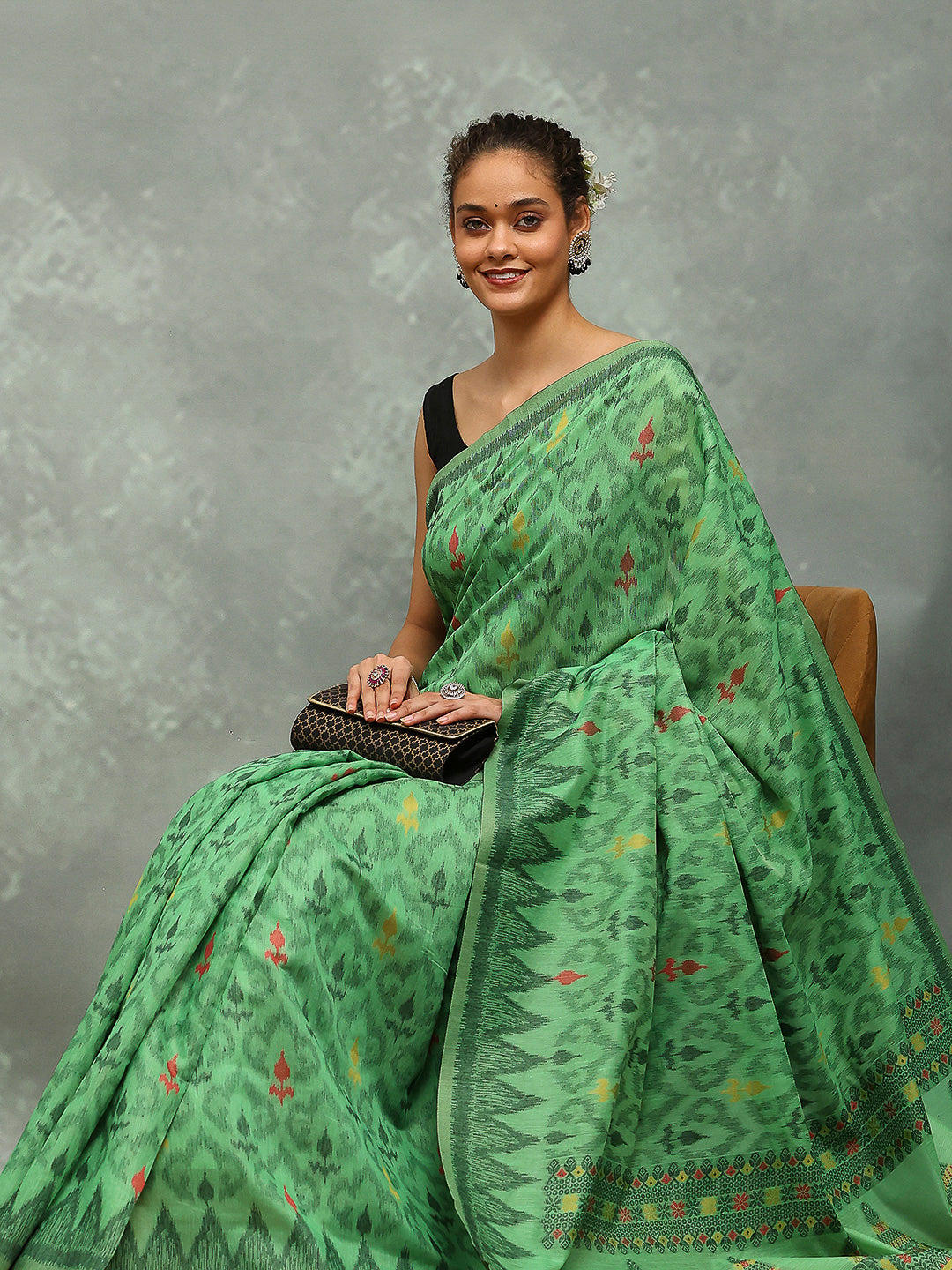 Resham Booti Woven Cotton Saree