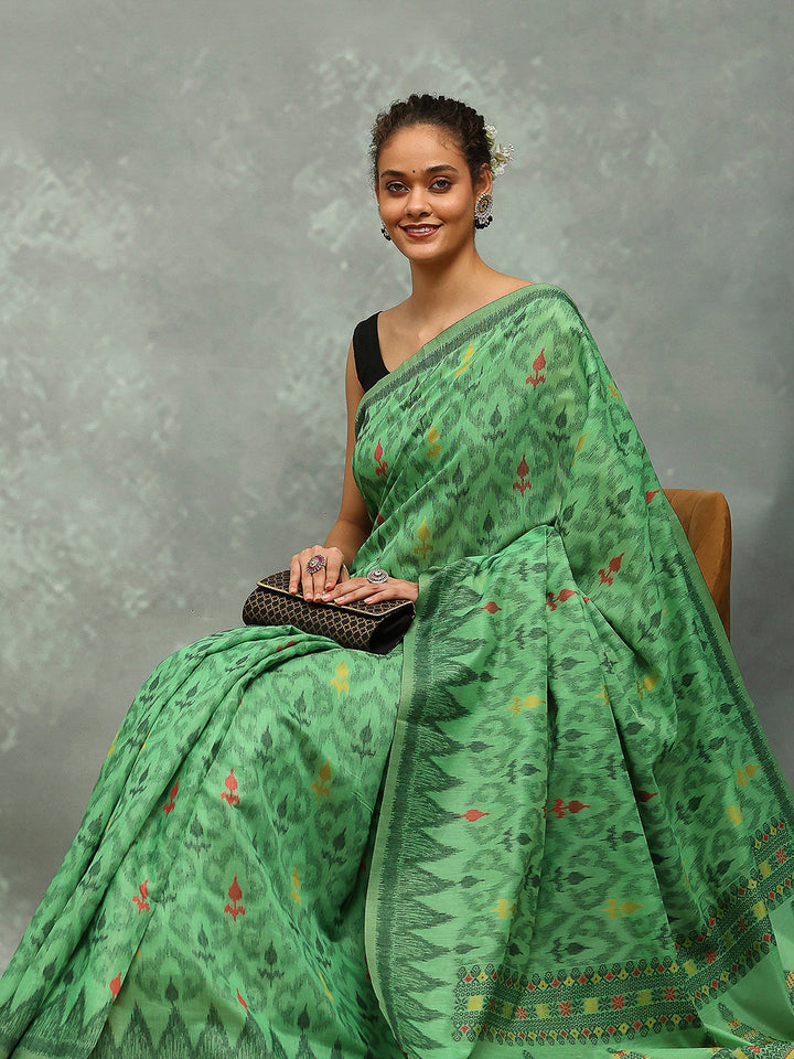 Resham Booti Woven Cotton Saree