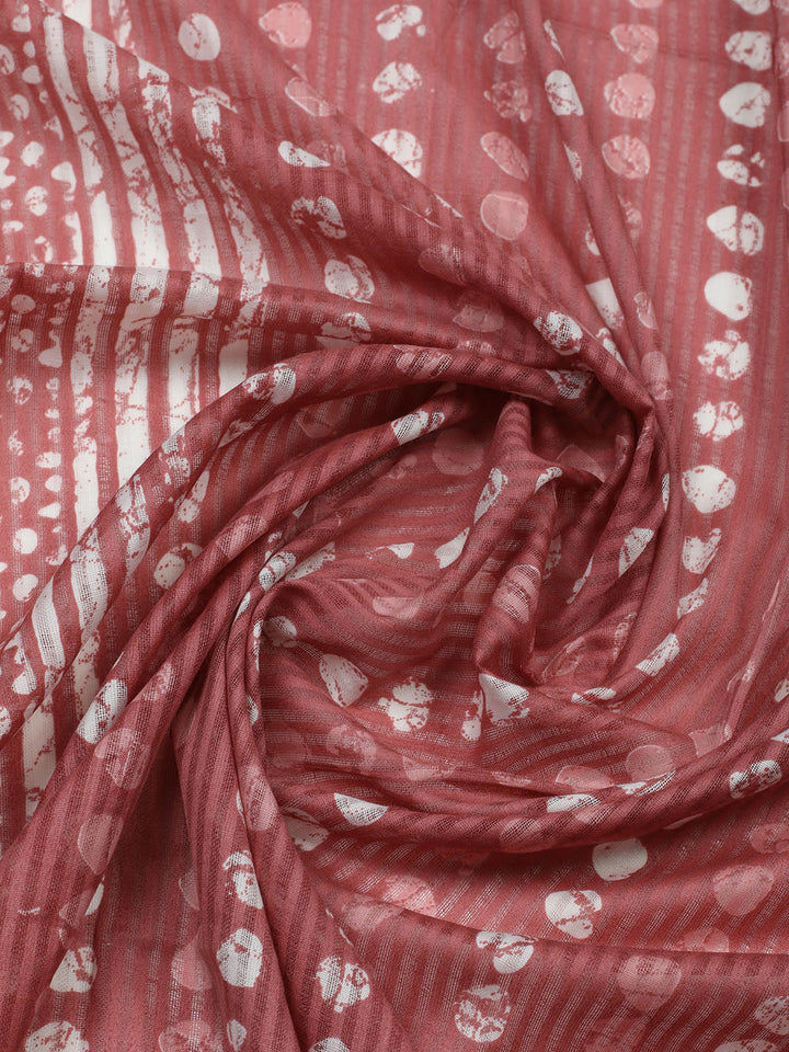 Printed Cotton Blend Unstitched Suit With Pant &amp; Dupatta