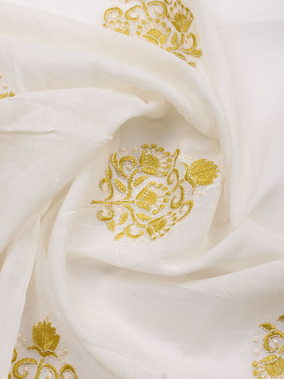 Printed Cotton Blend Unstitched Suit With Pant &amp; Dupatta