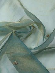 Embroidered Tissue Unstitched Suit With Pant & Dupatta