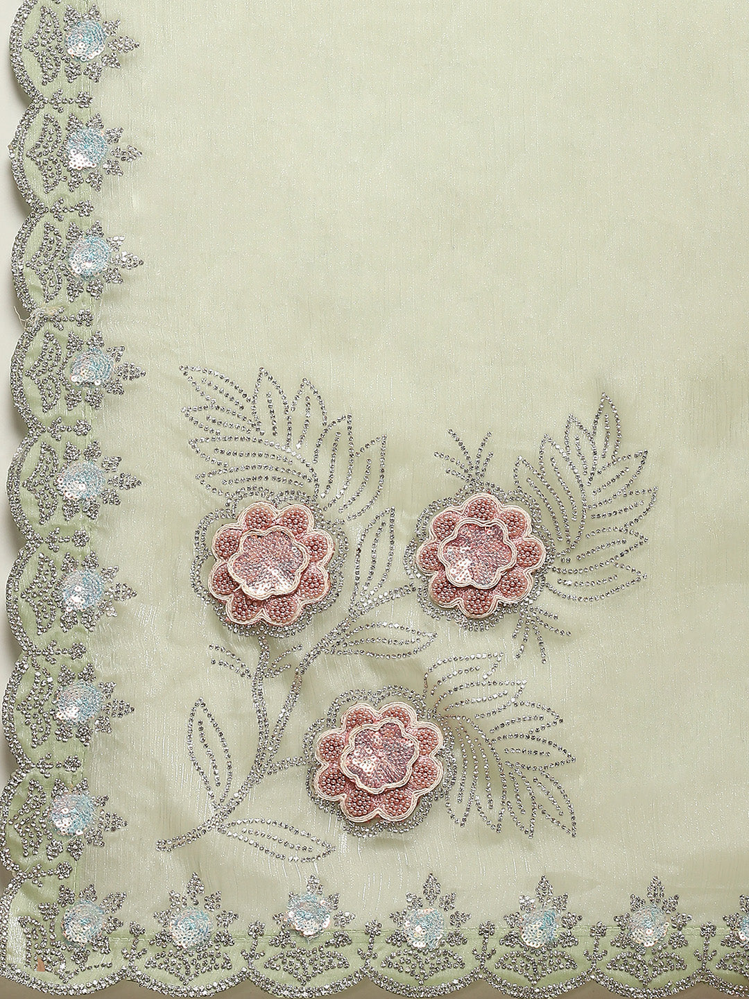 Stone Work Art Chiffon Saree