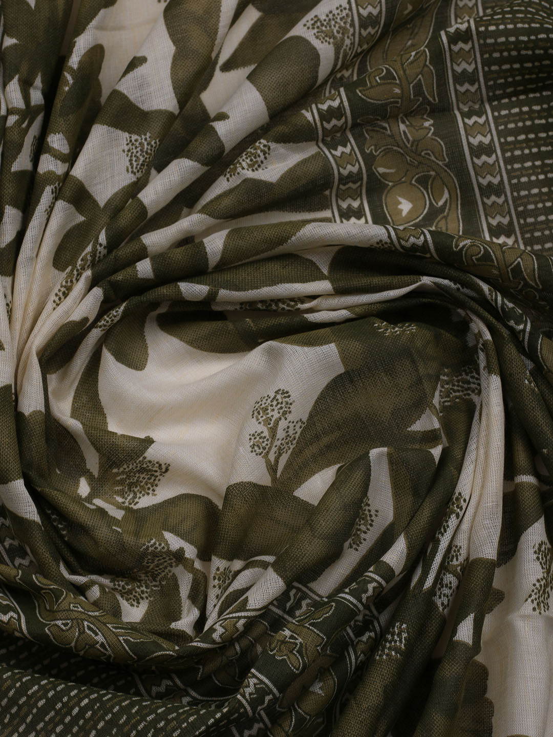 Printed Cotton Blend Unstitched Suit With Dupatta