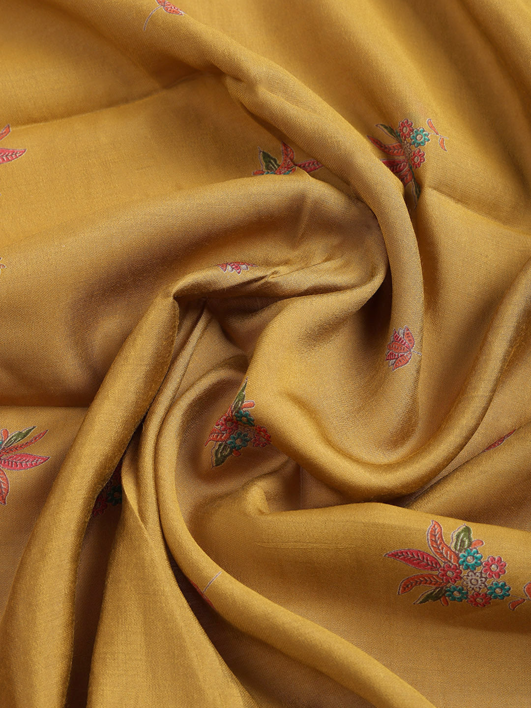 Printed Cotton Blend Unstitched Suit With Pant &amp; Dupatta