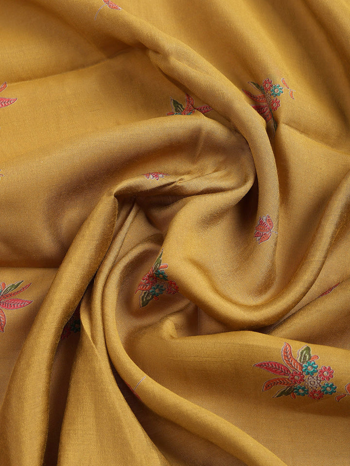 Printed Cotton Blend Unstitched Suit With Pant &amp; Dupatta