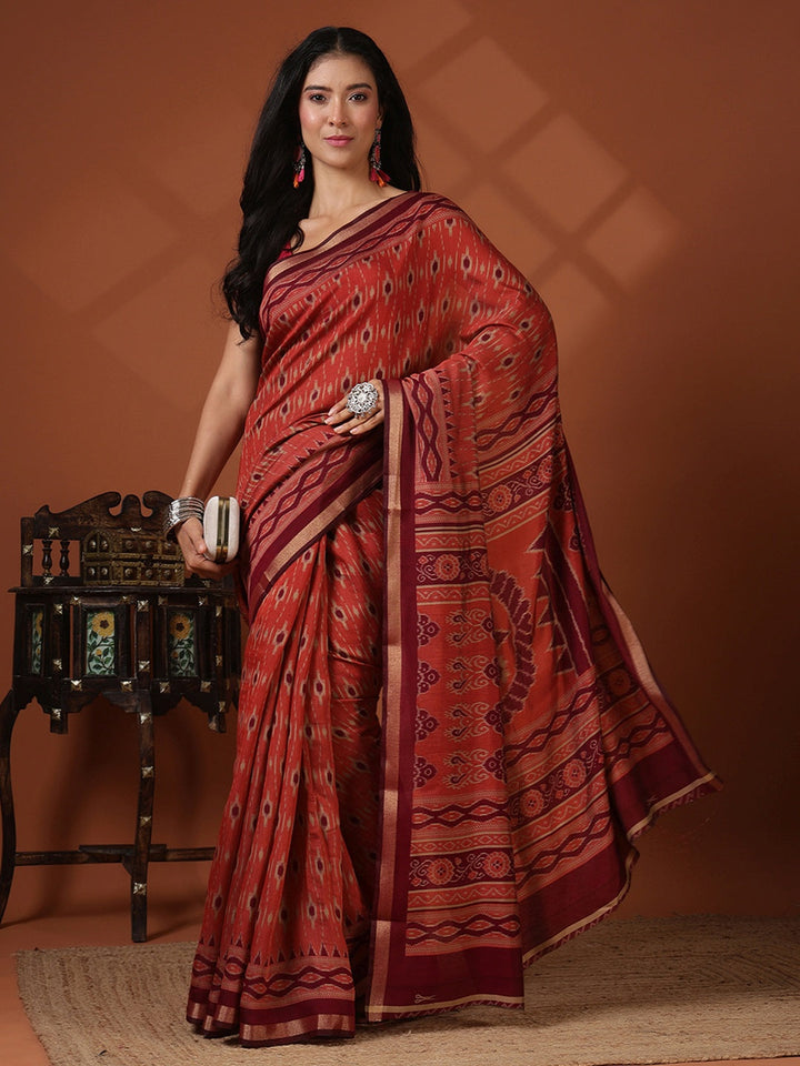Digital Printed Art Silk Saree