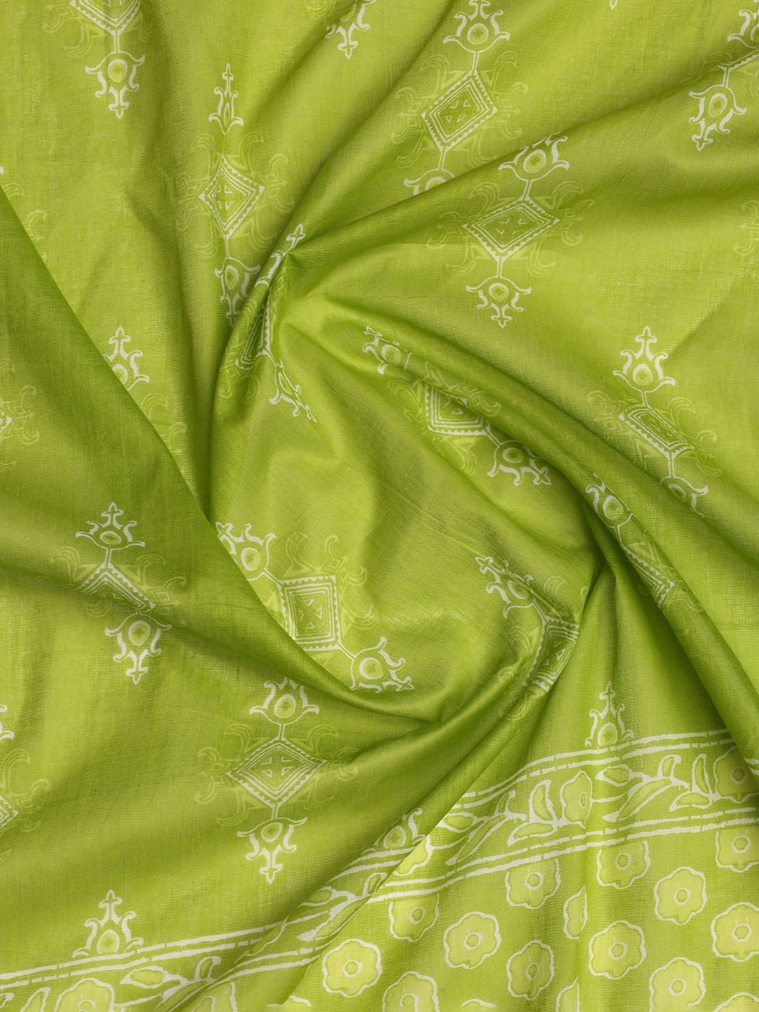 Neck Embroidered Cotton Blend Unstitched Suit With Dupatta