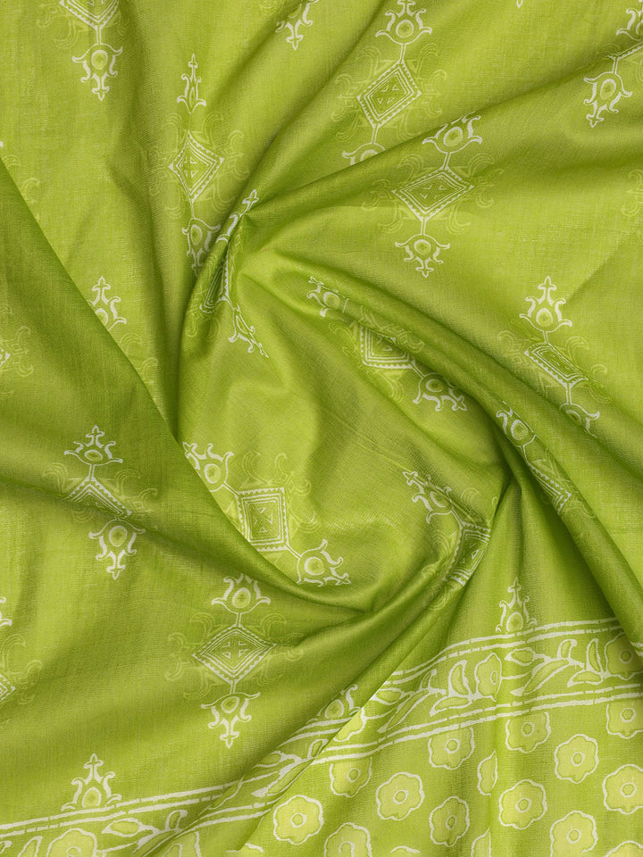 Neck Embroidered Cotton Blend Unstitched Suit With Dupatta