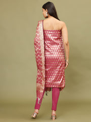 Woven Chanderi Unstitched Suit With Dupatta