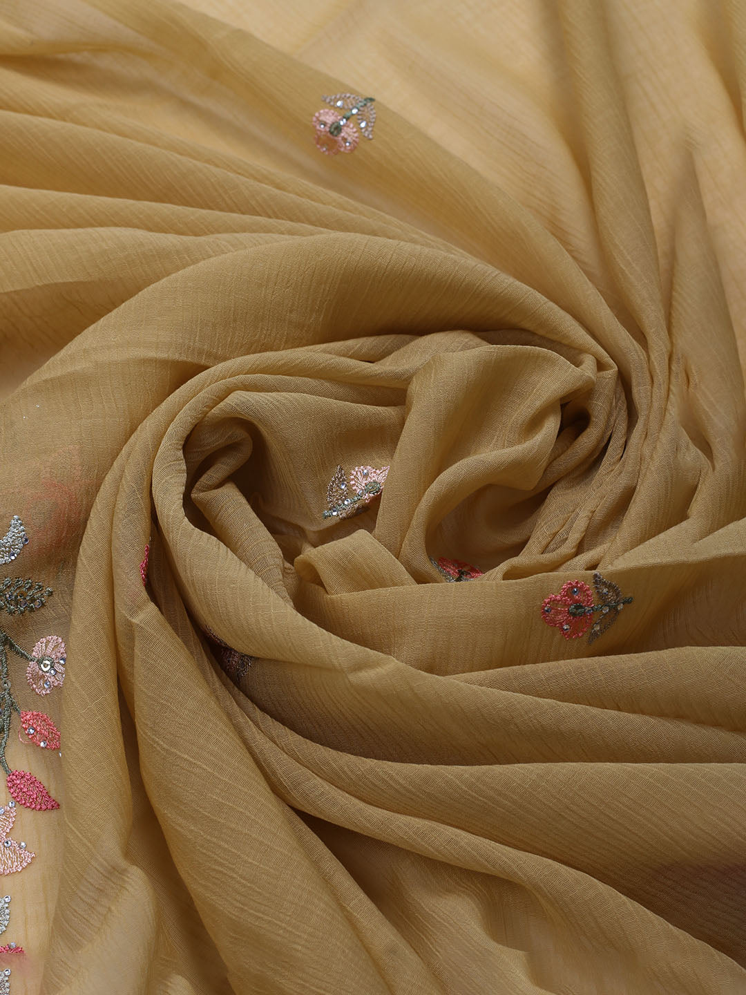Embroidered Chiffon Unstitched Suit With Dupatta