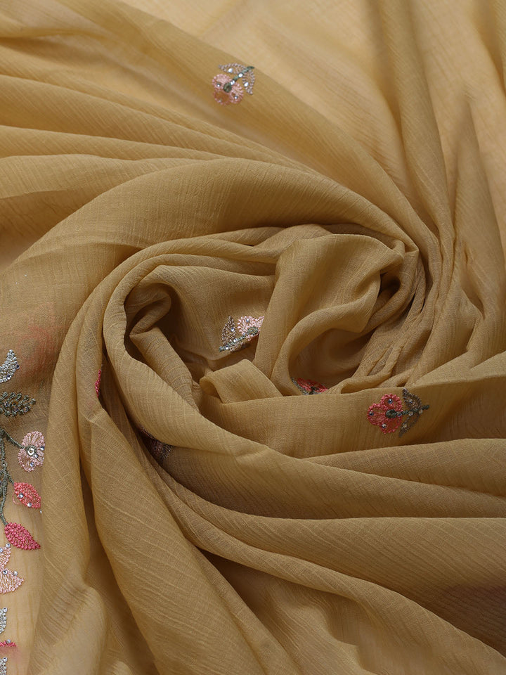 Embroidered Chiffon Unstitched Suit With Dupatta