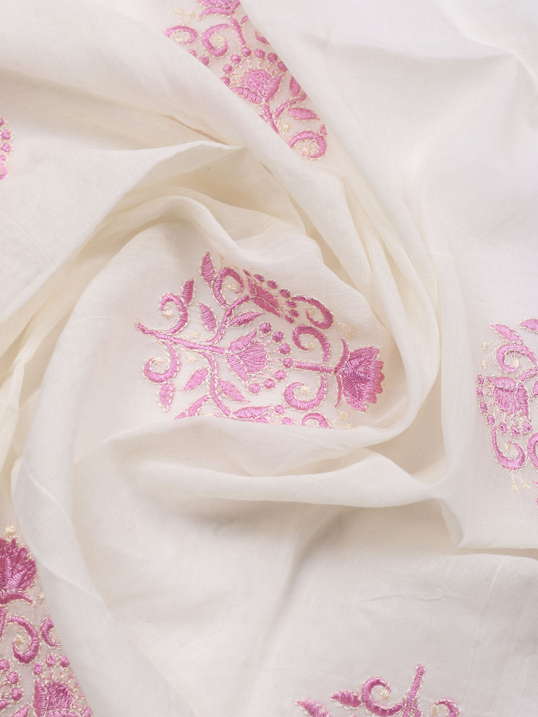 Printed Cotton Blend Unstitched Suit With Pant &amp; Dupatta