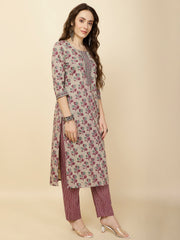 Printed Cotton Suit Set With Dupatta