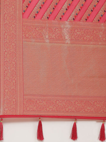 Zari Jaal Organza Woven Saree