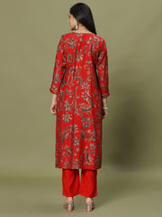 Digital Printed Muslin Kurti With Pants