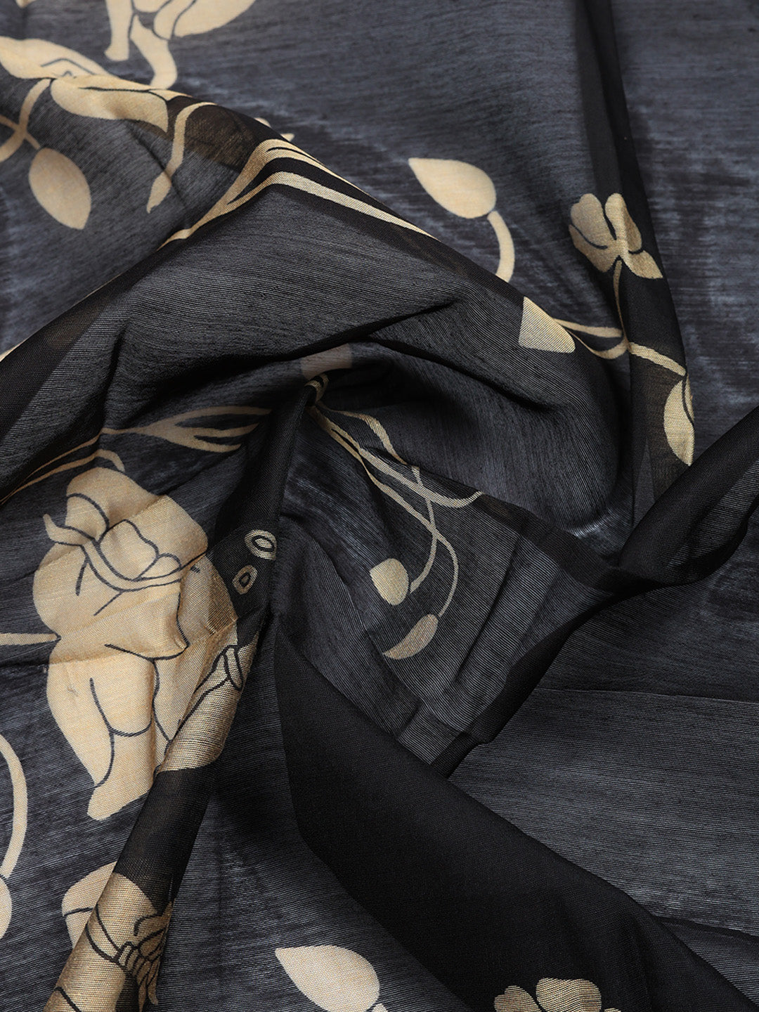 Printed Chanderi Unstitched Suit With Pant &amp; Dupatta