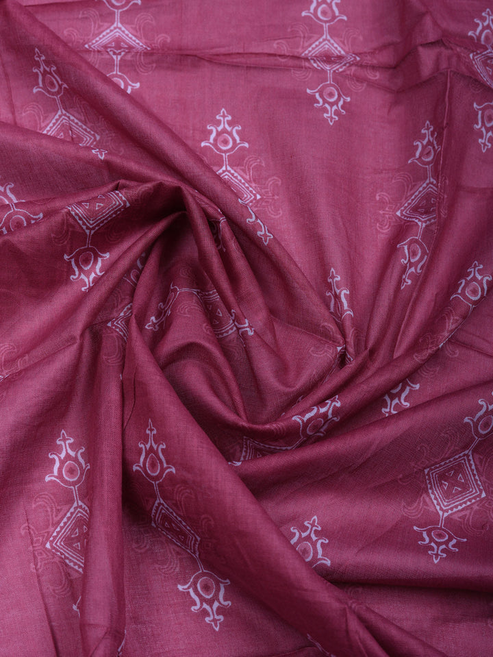 Printed Cotton Blend Unstitched Suit With Pant &amp; Dupatta
