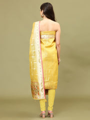 Woven Tissue Unstitched Suit Piece With Dupatta