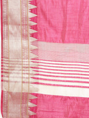 Plain Zari Border Art Silk Woven Saree