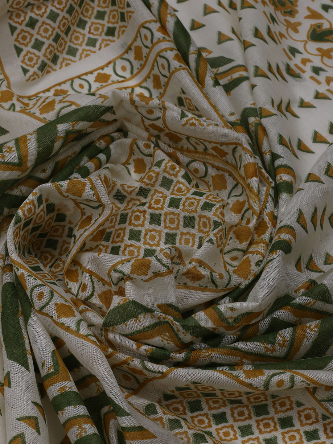 Printed Cotton Blend Unstitched Suit With Dupatta