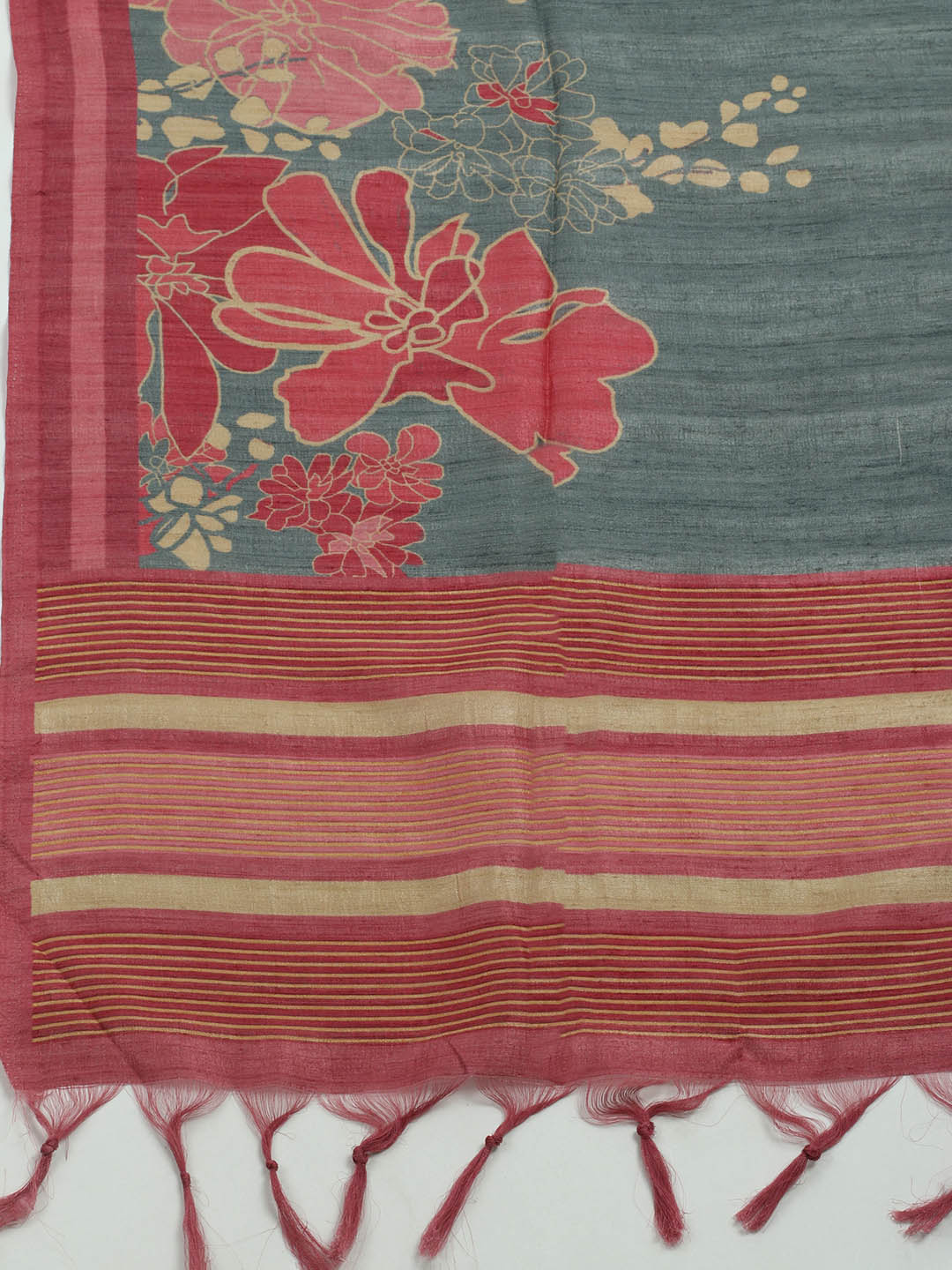 Printed Tussar Saree