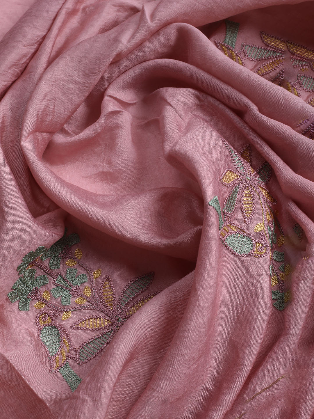 Embroidered Cotton Unstitched Suit With Dupatta