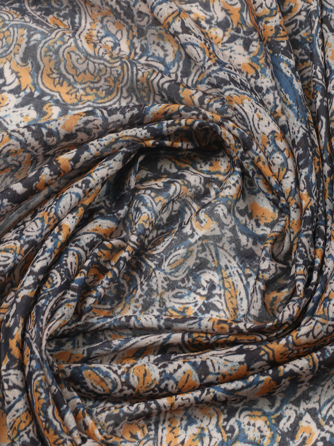 Printed Cotton Blend Unstitched Suit With Pant &amp; Dupatta