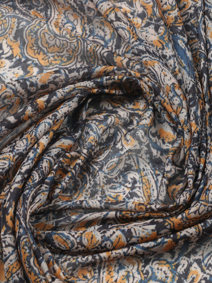 Printed Cotton Blend Unstitched Suit With Pant &amp; Dupatta