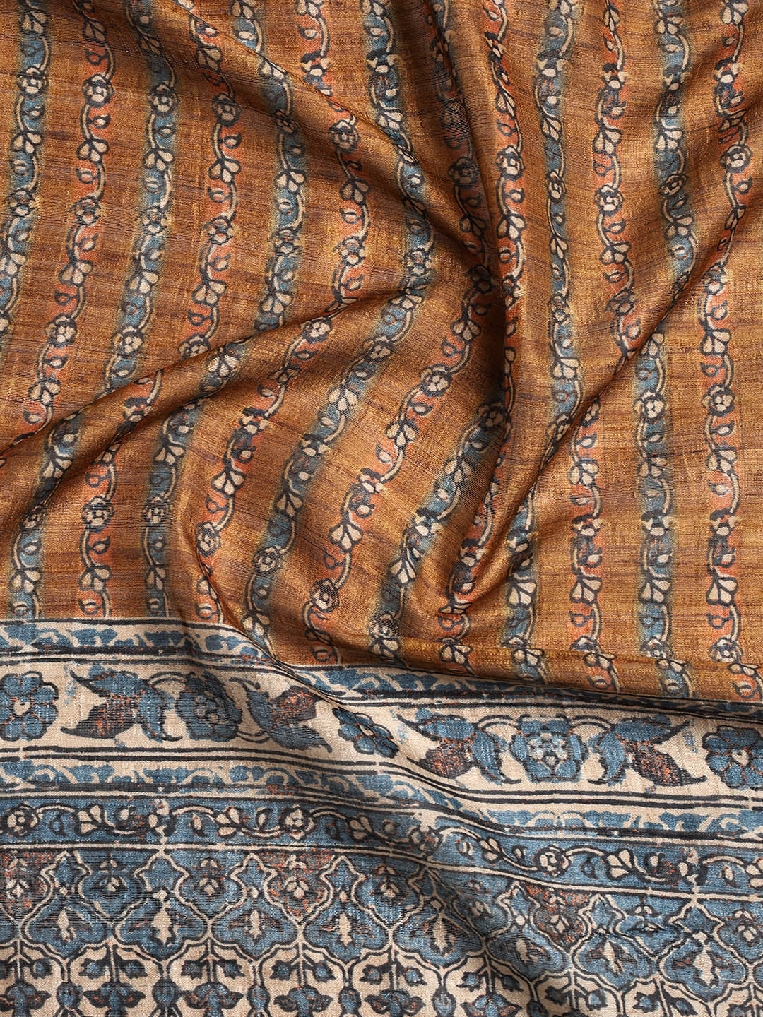Printed Tussar Unstitched Suit With Dupatta