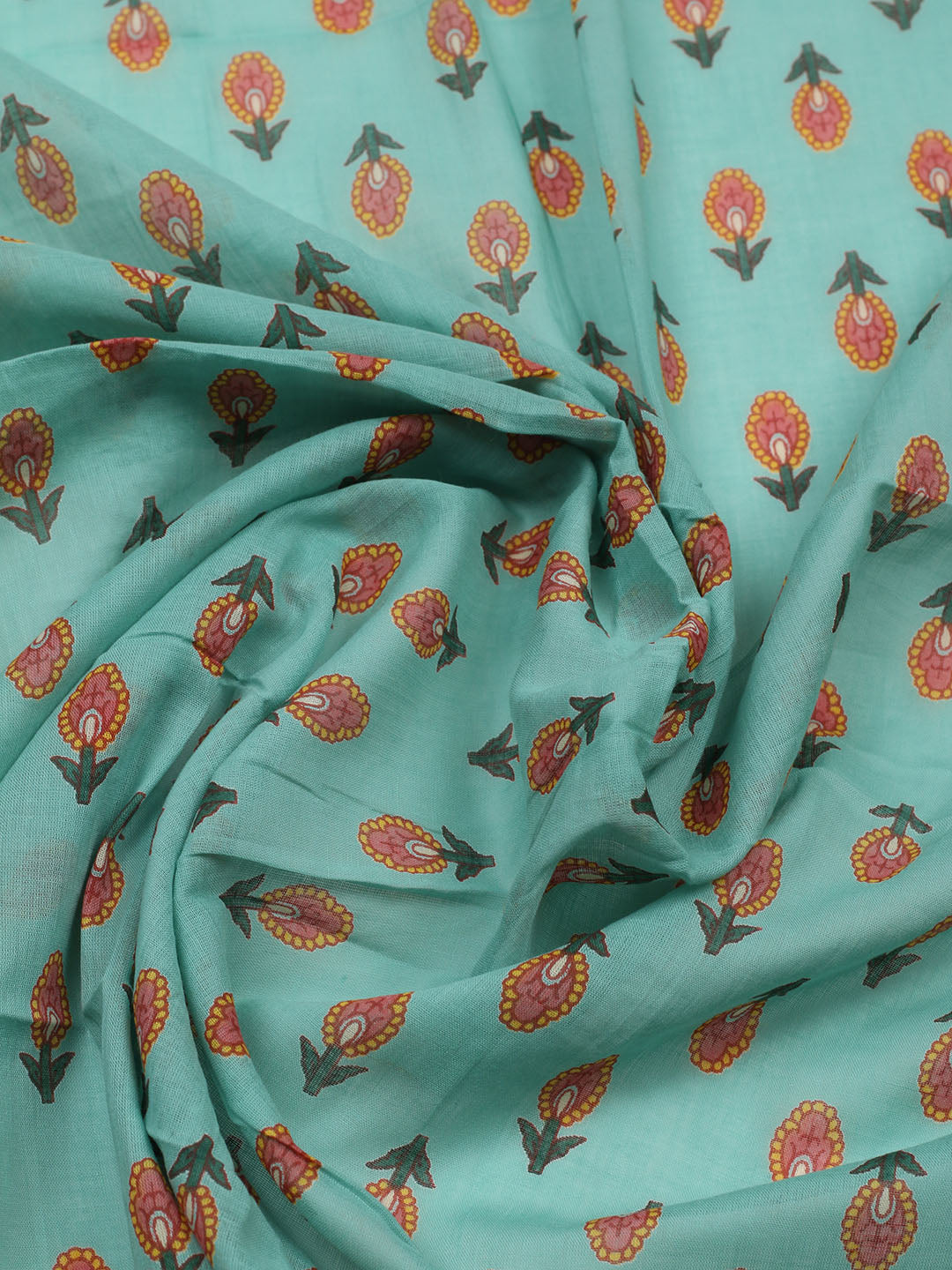 Embroidered Cotton Blend Unstitched Suit With Pant &amp; Dupatta