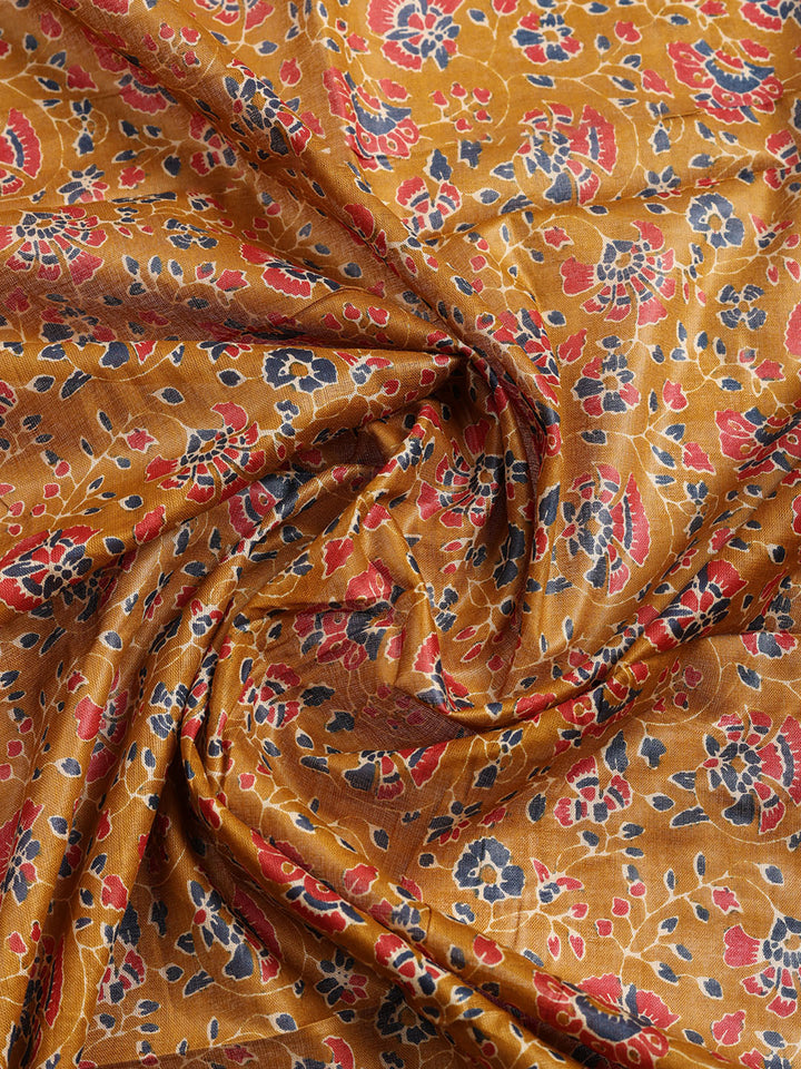 Printed Cotton Blend Unstitched Suit With Pant &amp; Dupatta