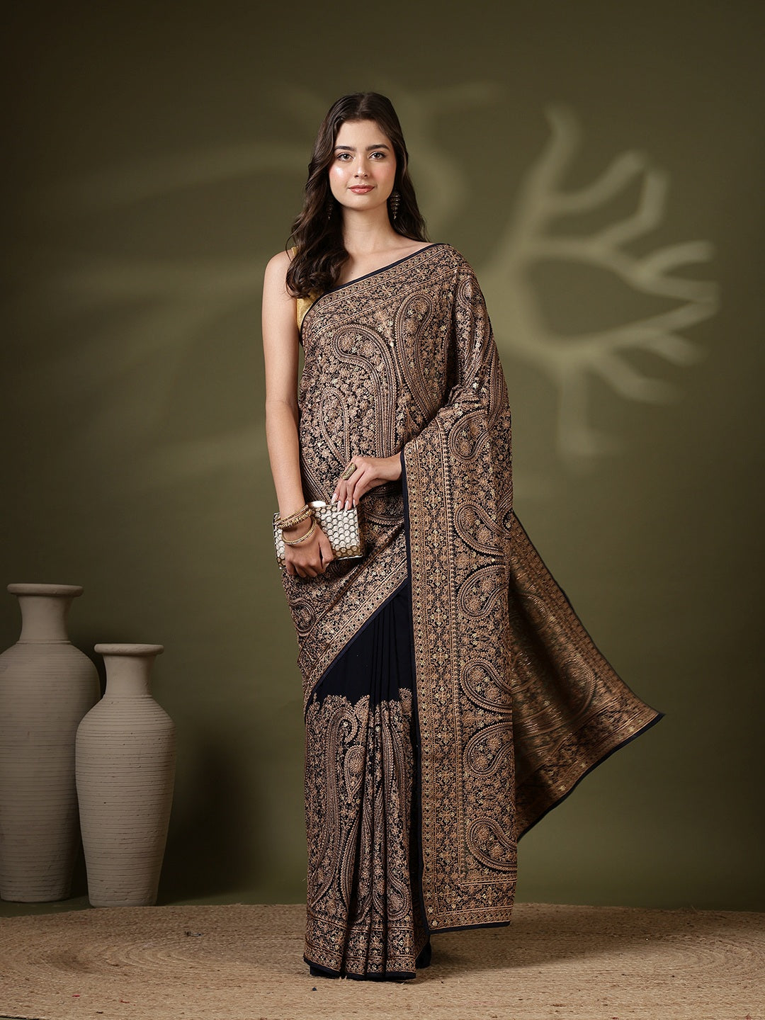 Embroidered Georgette Saree